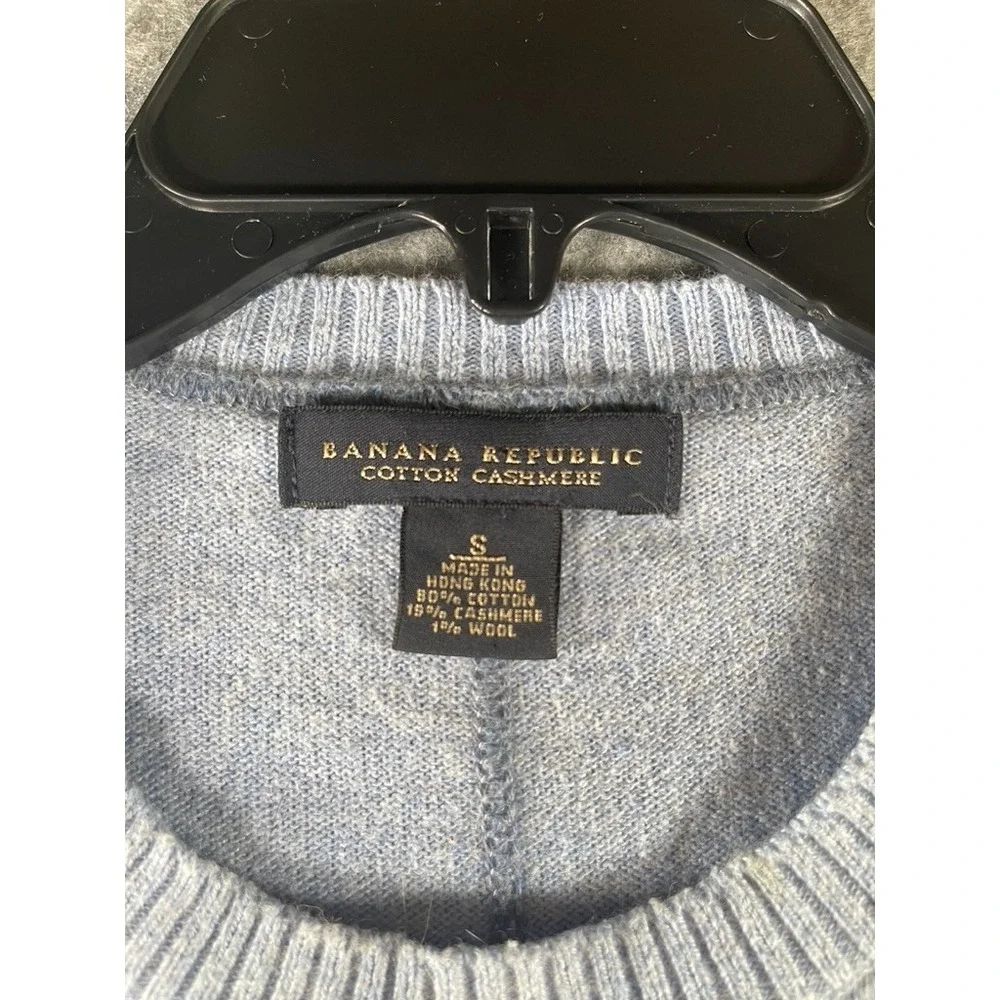 Banana Republic S Cashmere‎ Crew-Neck Sweater Light Blue Minimalist